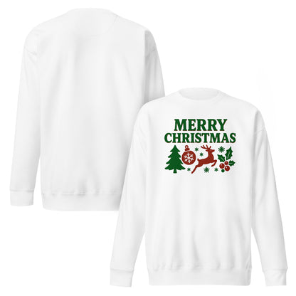 White long-sleeve shirt with Christmas design on the back