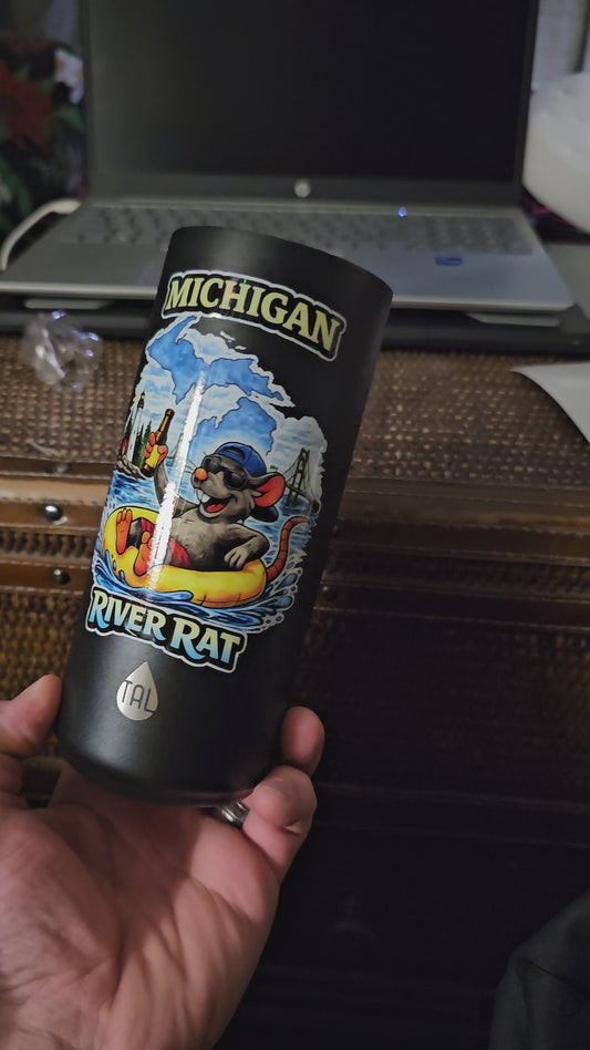 Black River Rat metal tumbler