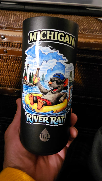 Black River Rat metal tumbler